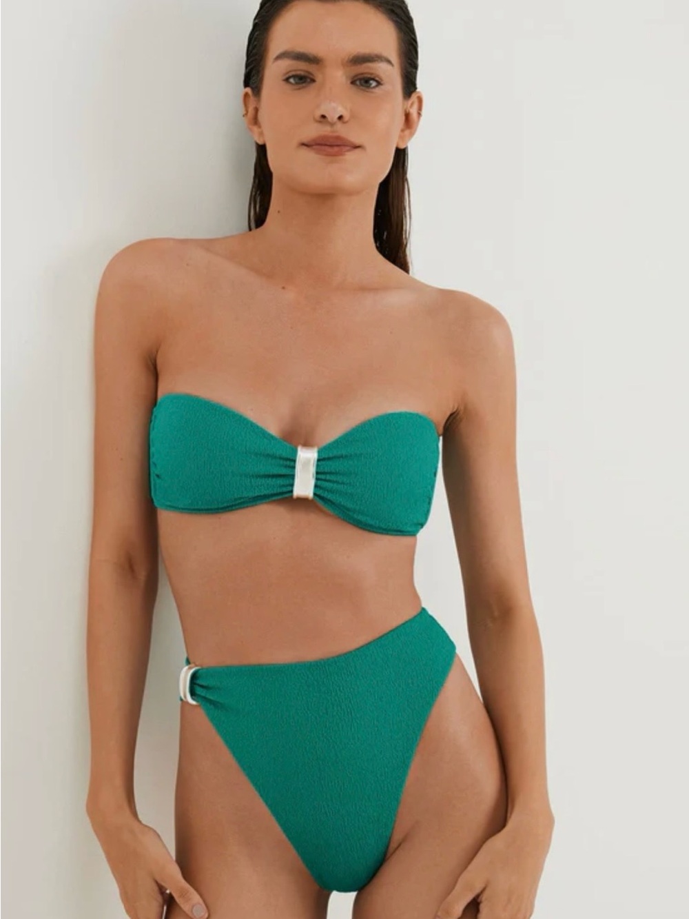 ViX Firenze Sunny Bandeau Top & Hot Pants Cheeky Bottoms - Medium